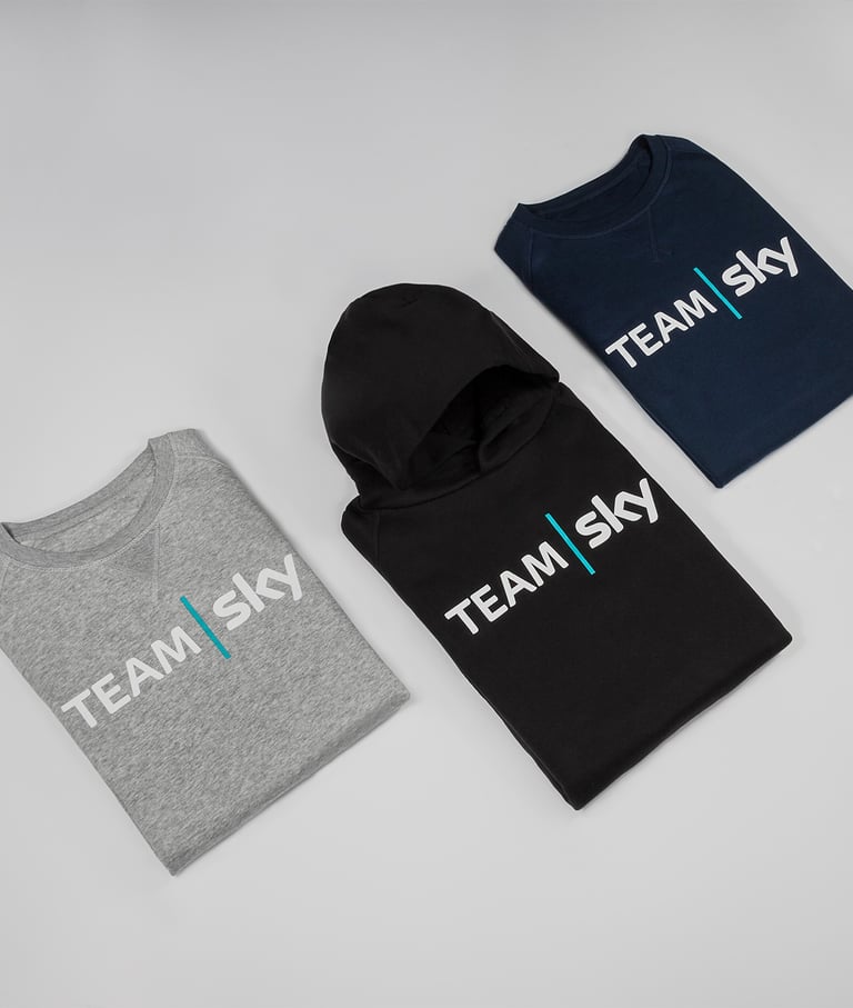 Team Sky T shirts and Hoody Flatlay