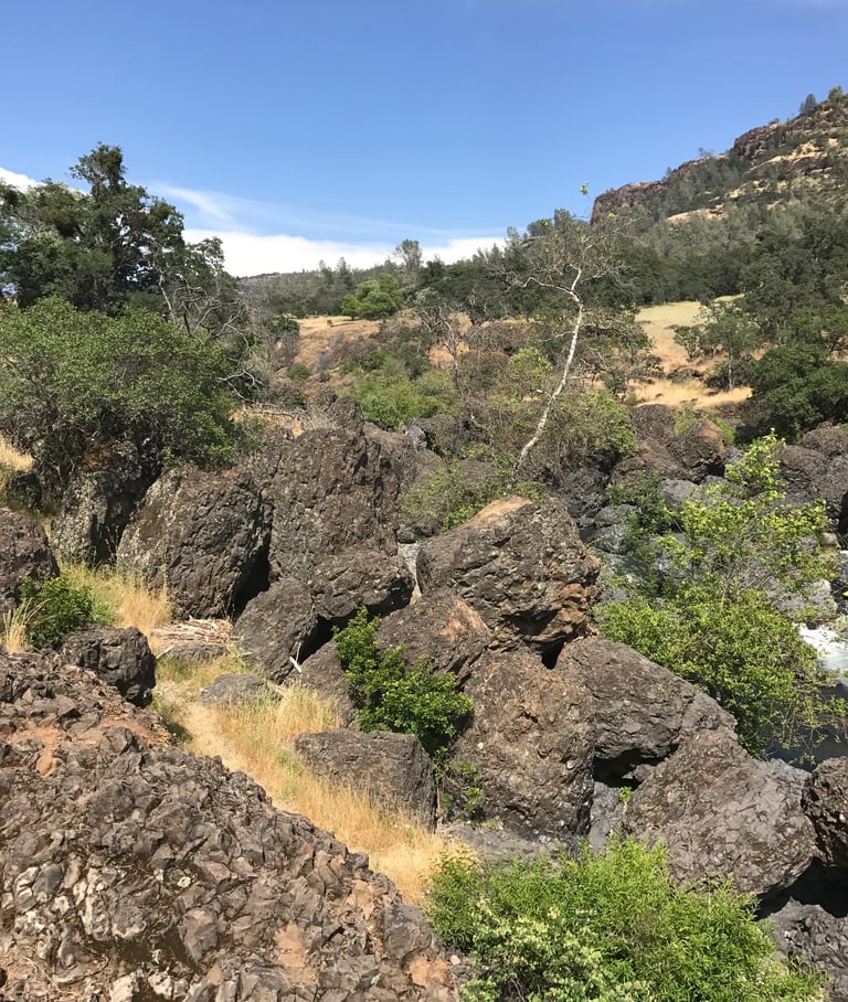 Lava Rocks along Yahi Trail in Chico California
