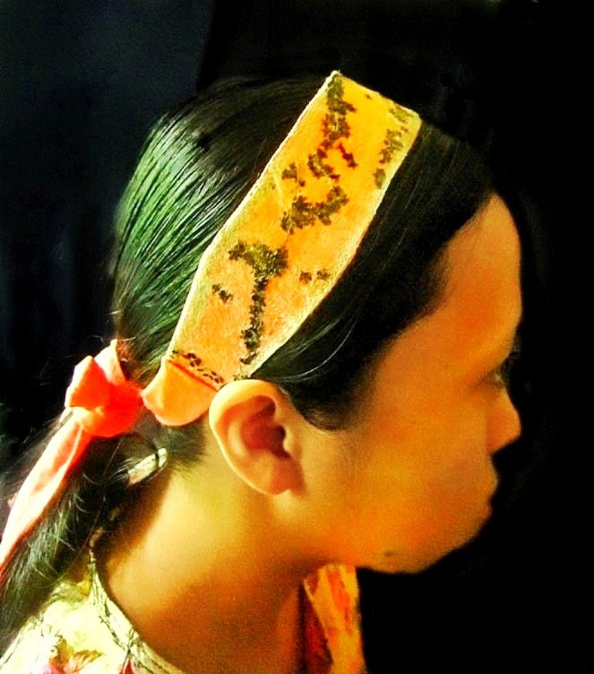 Dry flower hair band in the used