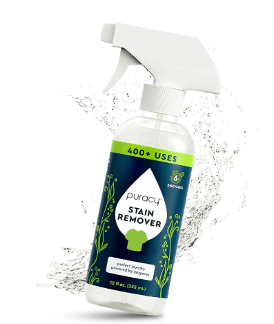 Puracy natural enzyme-based laundry stain remover spray fragrance-free non-toxic