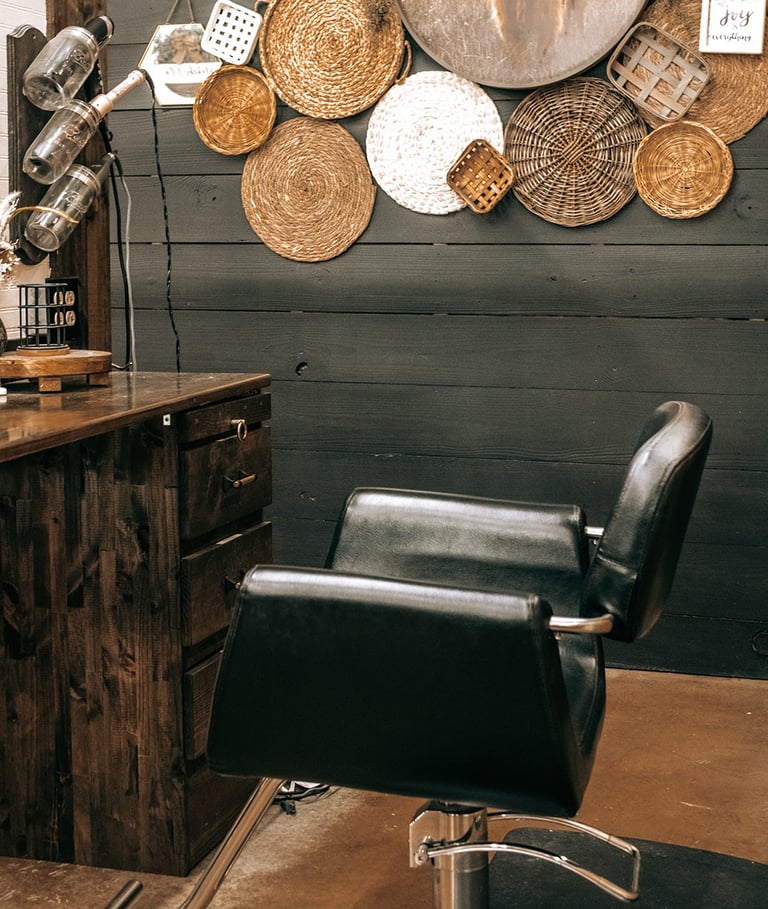 Meraki and Co salon and spa salon station moody and warm aesthetic