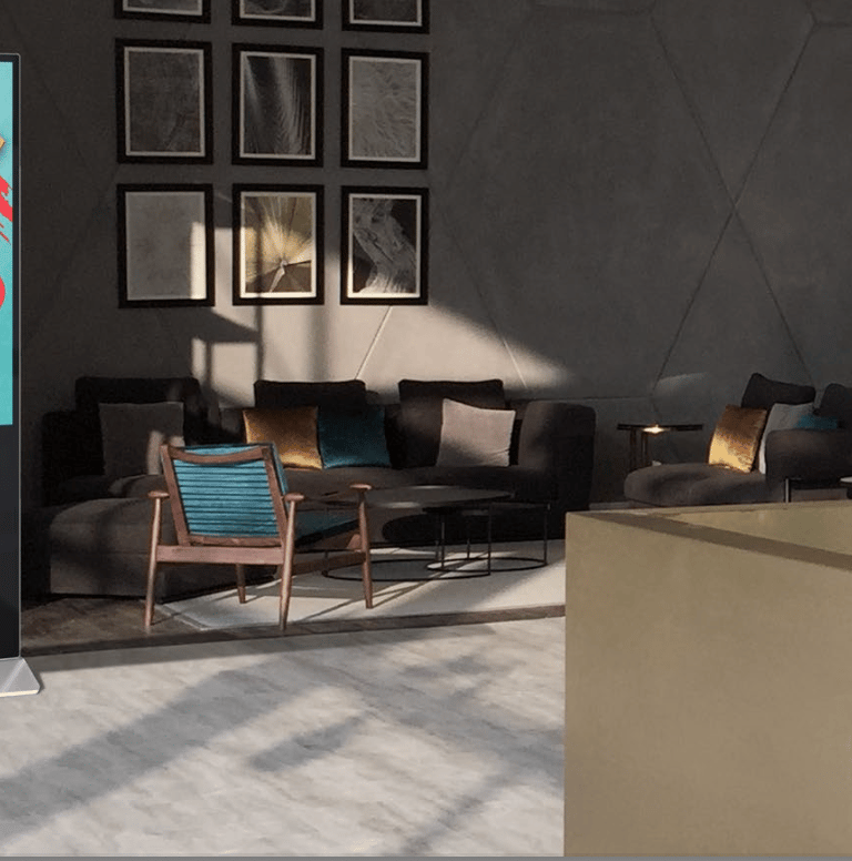 ClaraTech interactive freestanding kiosk with PCAP touch screen and industrial metal enclosure for i