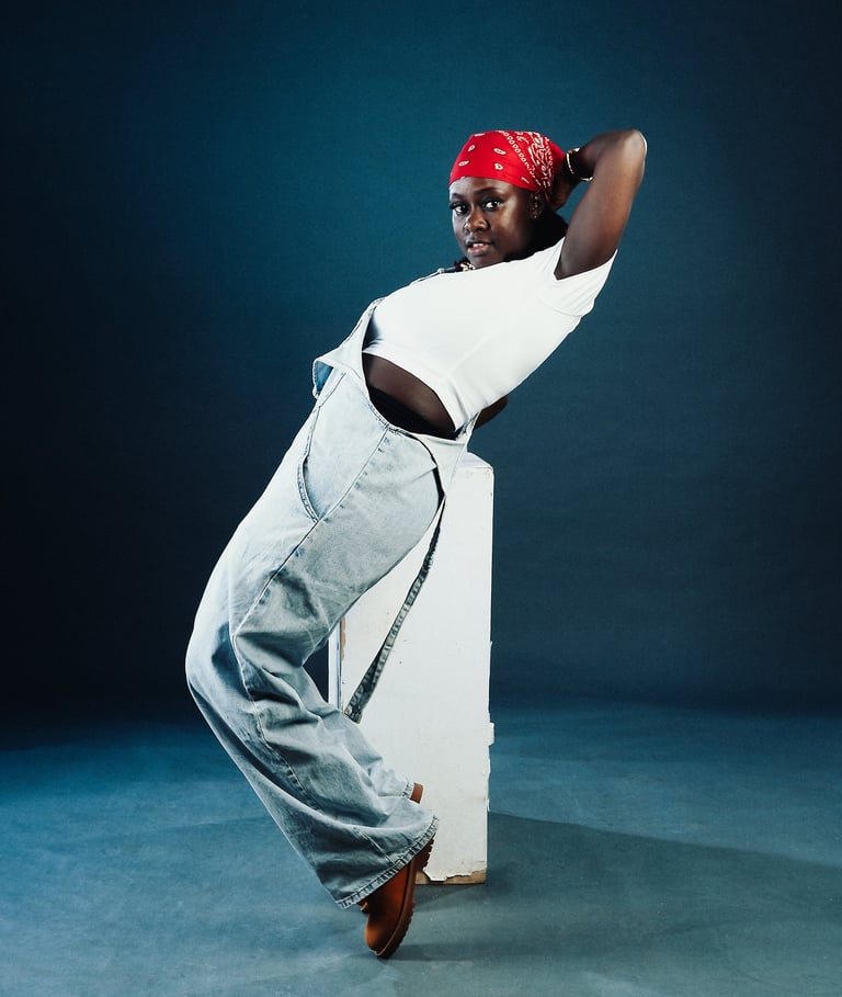 Rosa, Afrofusion beginner and kids dance classes teacher at TheOne Studios in Nairobi, posing