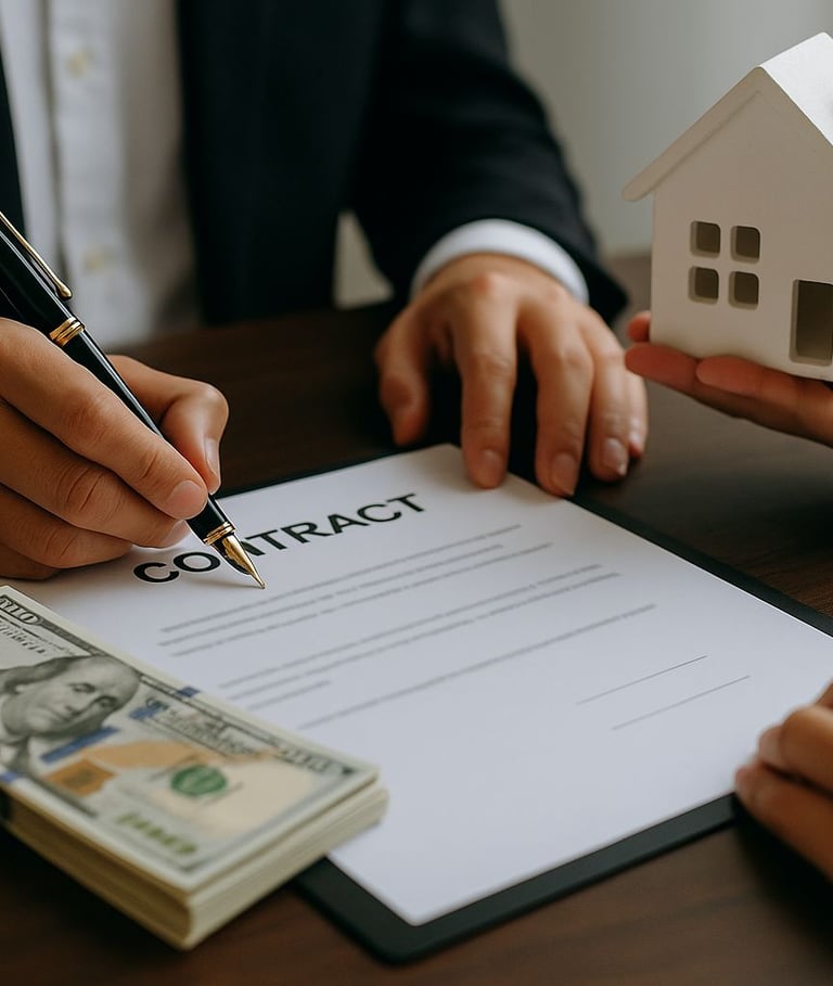 Imagen de firma de contrato inmobiliario