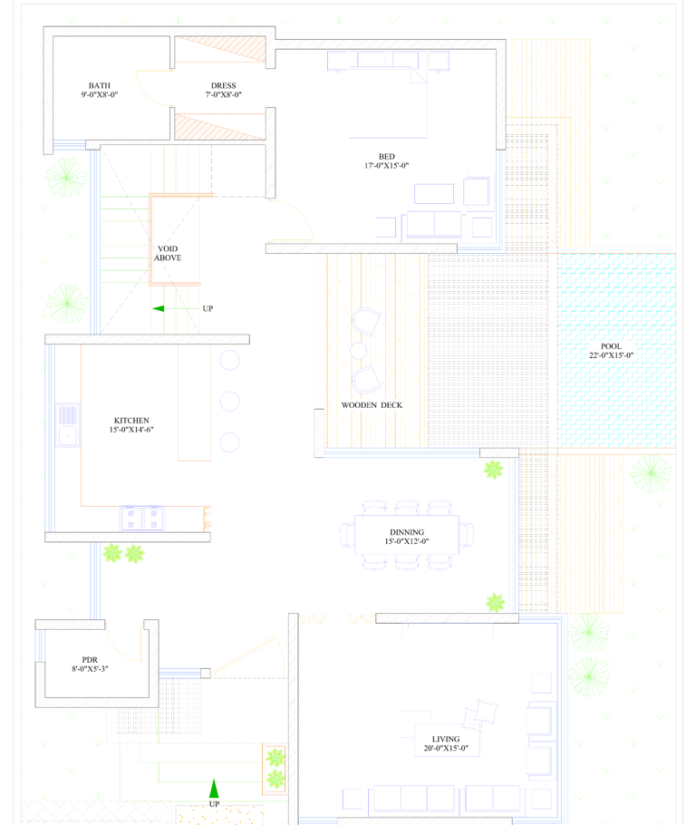 a house plan with a floor plan and a kitchen