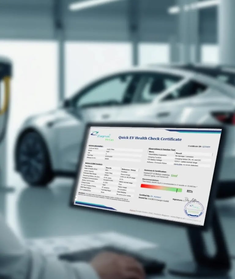 Premium ev soh certificate