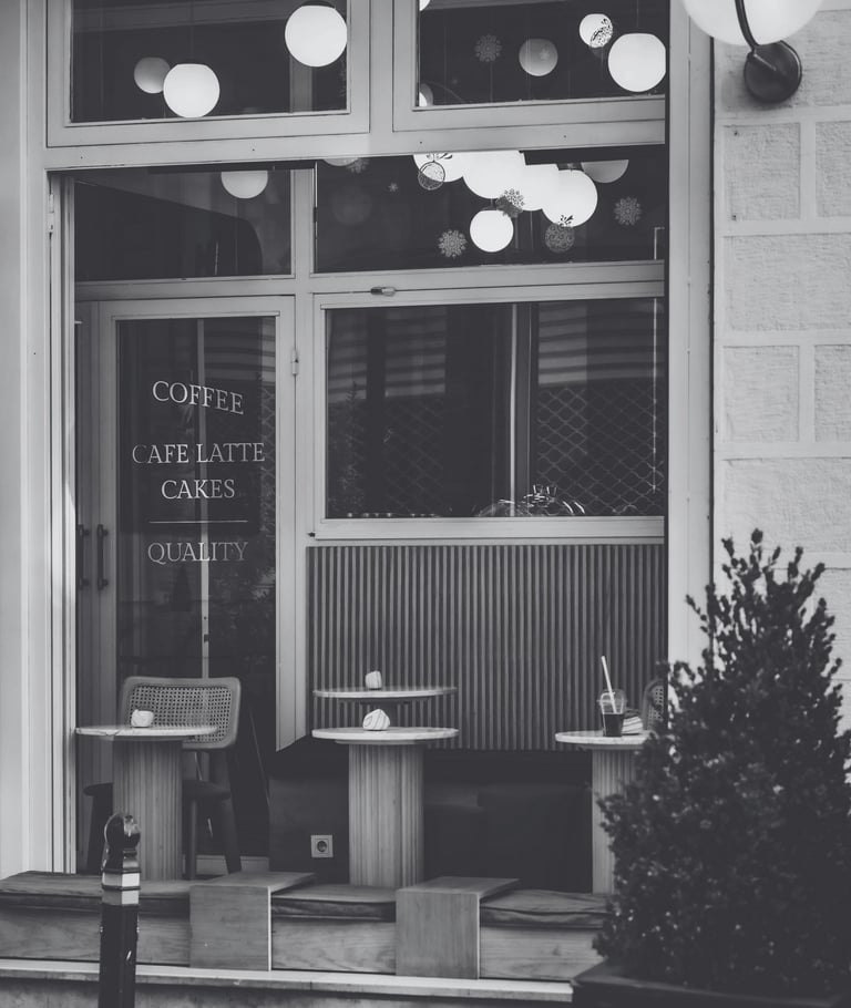 the front of a coffee shop in london