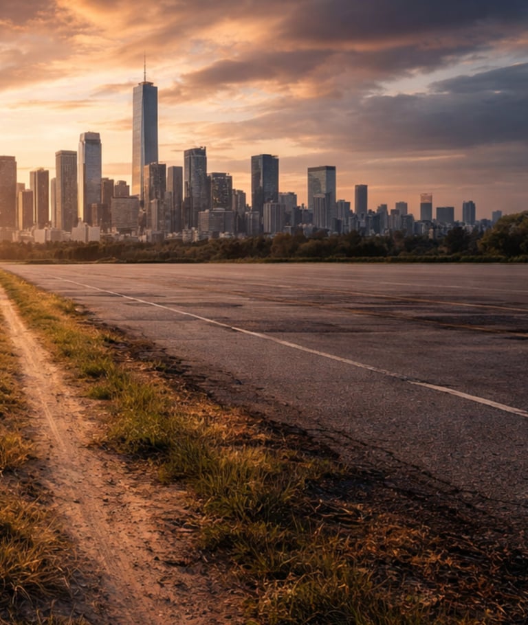 City View with a sunset