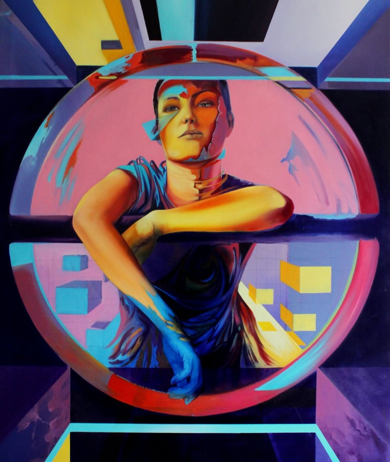 oil painting on canvas, moroccan artist zihounti.