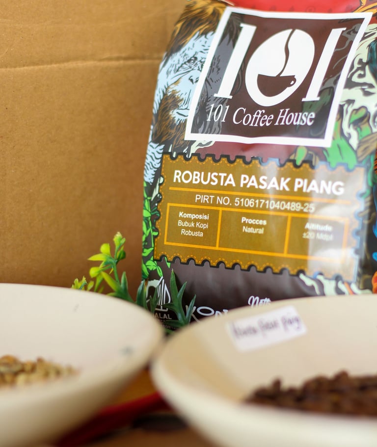 kopi robusta pasak piang, kuburaya, kalimantan barat produksi 101 coffee house
