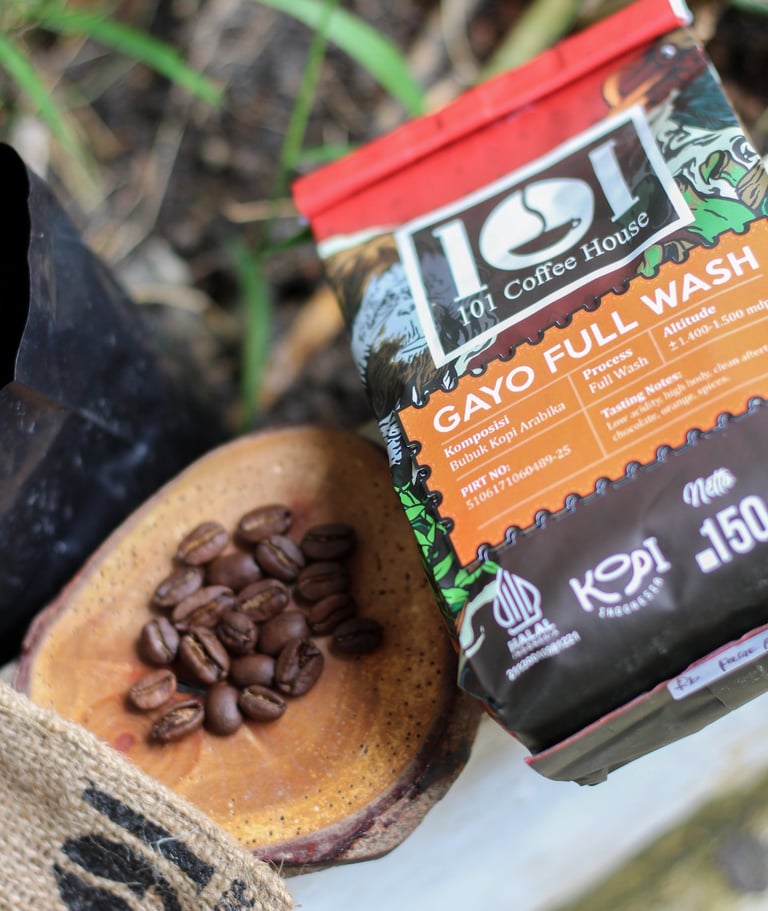 Kopi arabika Gayo Full wash di produksi oleh 101 coffee house untuk seduh manual dan espresso