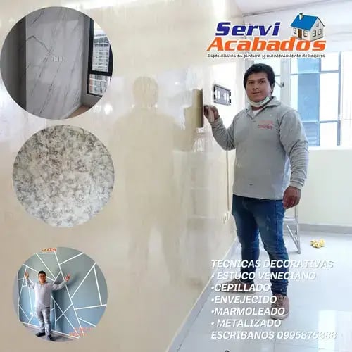 servicios de pintura decorativa, reparación de humedades y estucado en Quito.