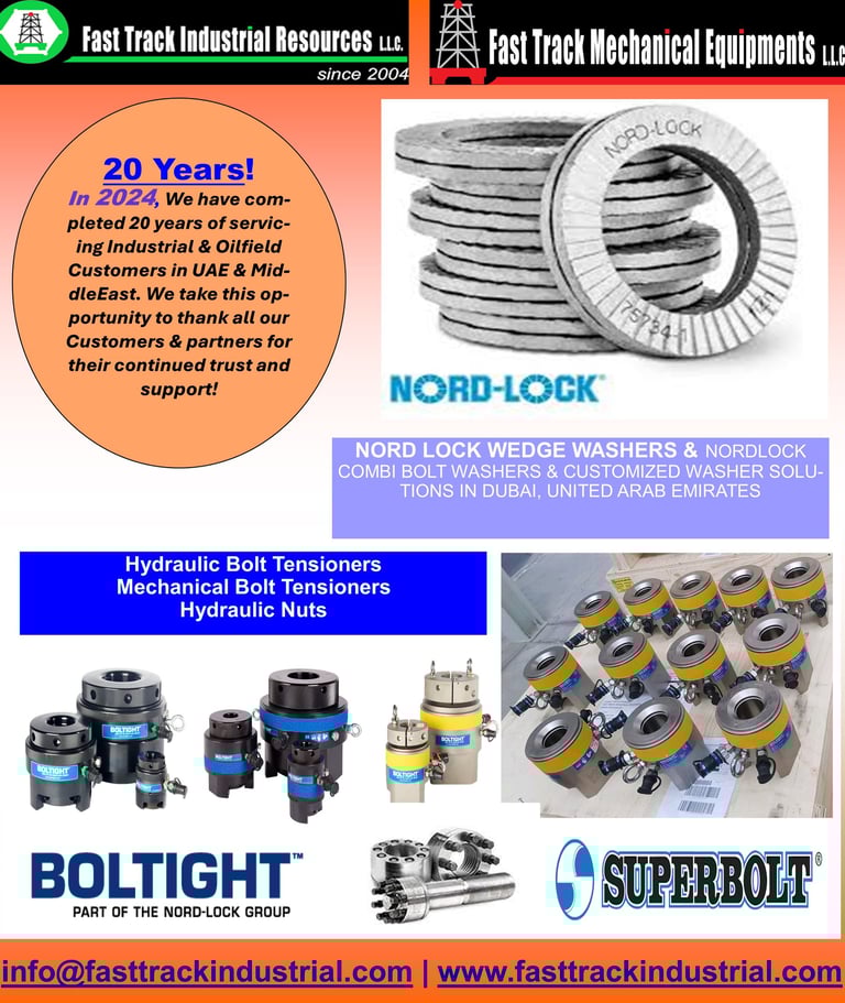 NORD LOCK WASHERS IN UAE. WEDGE LOCK WASHERS, NORD LOCK DUBAI, NORD LOCK UAE