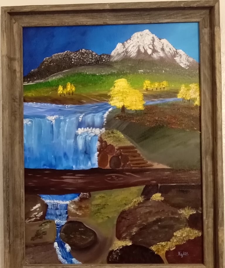 Bear Mountain Waterfall (painting) Kylee Nicole Smith