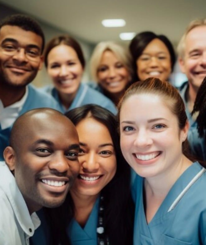 Portrait of diverse healthcare workers