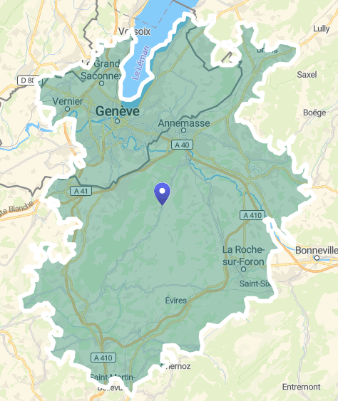 a map of France and Switzerland