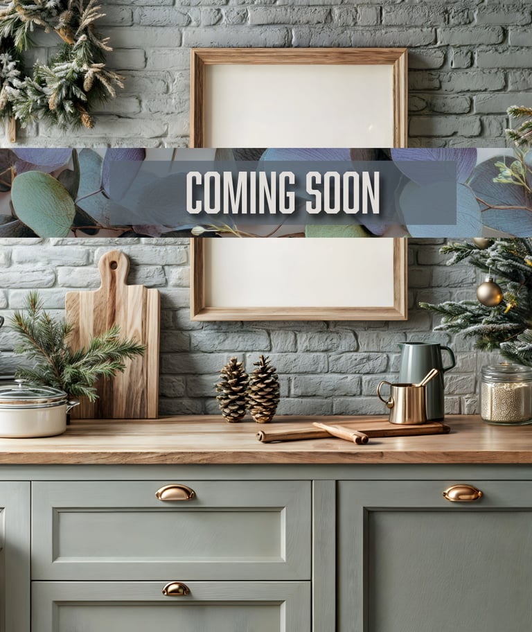 winter kitchen with Christmas decor