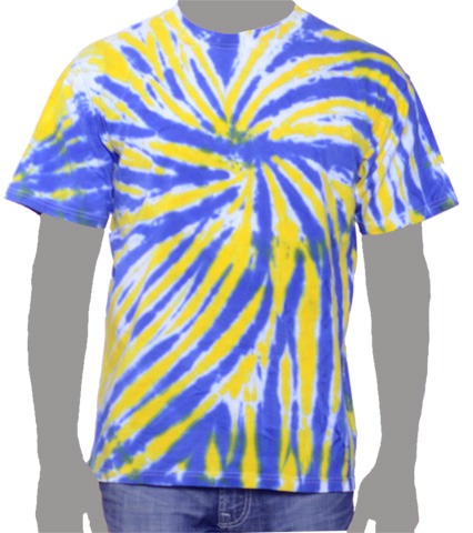 Royal Blue and yellow Custom tie-dye t-shirt