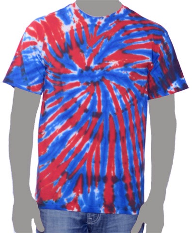 Red White and Blue Tie-dye T-shirt