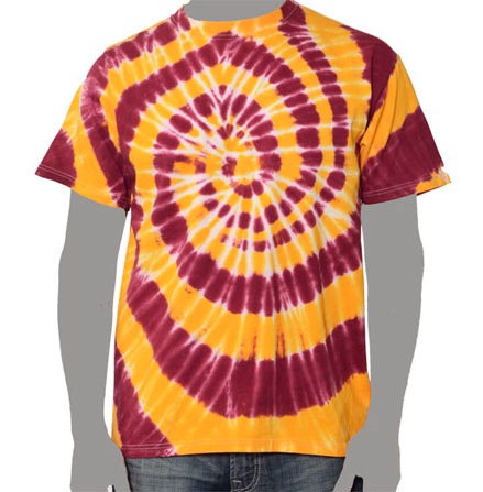 Gold Crimson Maroon Custom TIe-dye T-Shirt