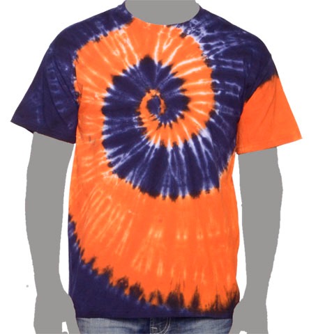 Navy Orange Custom Tie-dye T-shirt