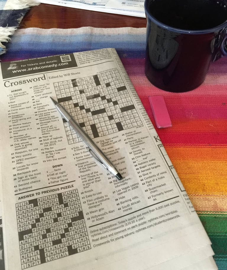 A NYT xword and cup of coffee