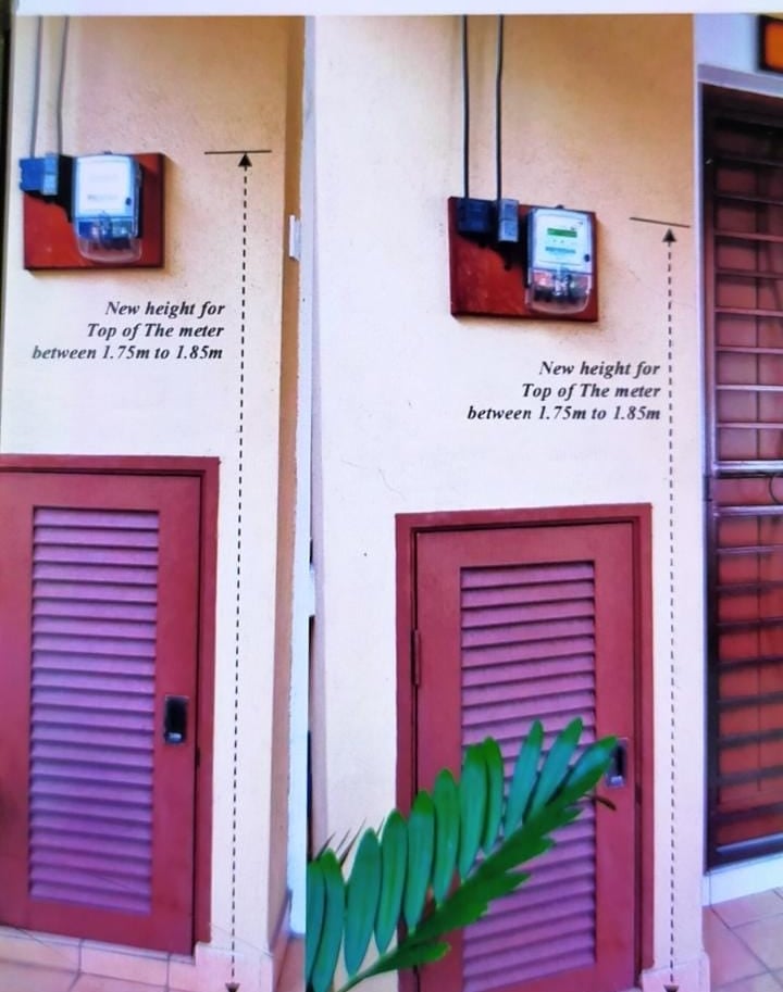 KETINGGIAN PAPAN METER TNB MENGIKUT SPEC YANG DITETAPKAN TNB