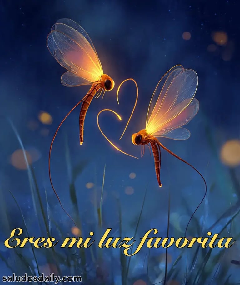 Dos luciérnagas brillando en un campo oscuro durante la noche, dejando un rastro de luz