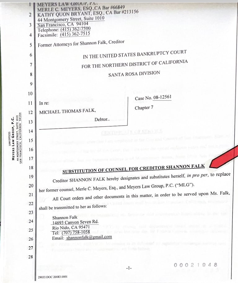 Shannon Falk not Brian Witt says who represents her