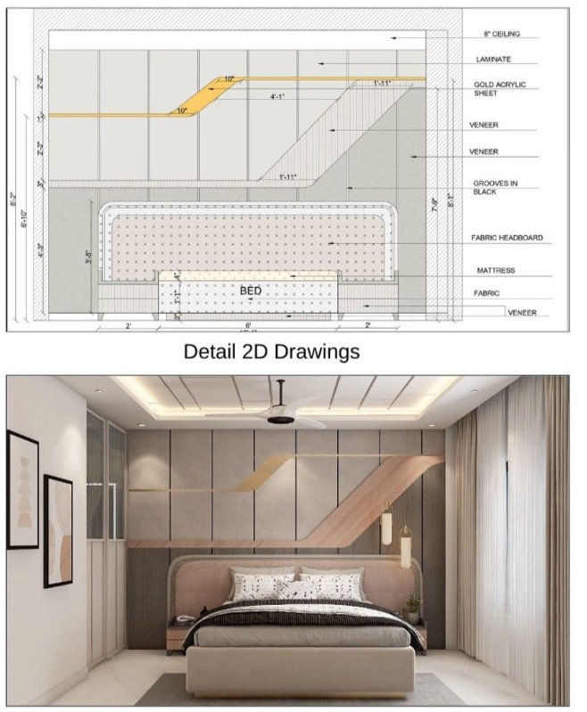 bedroom with 2d design
