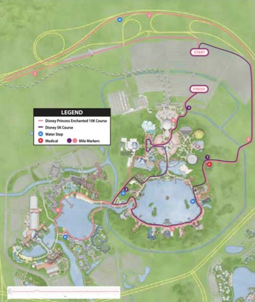 2016 runDisney Princess Half Marathon Course Map