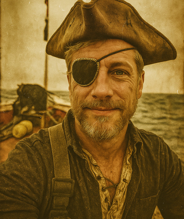 Pirate en mer, Gauthier leleu, Illustration pour la journée mondiale du parler pirate.