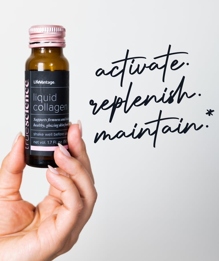 Liquid Collagen being held by a hand| Biohack Health Now