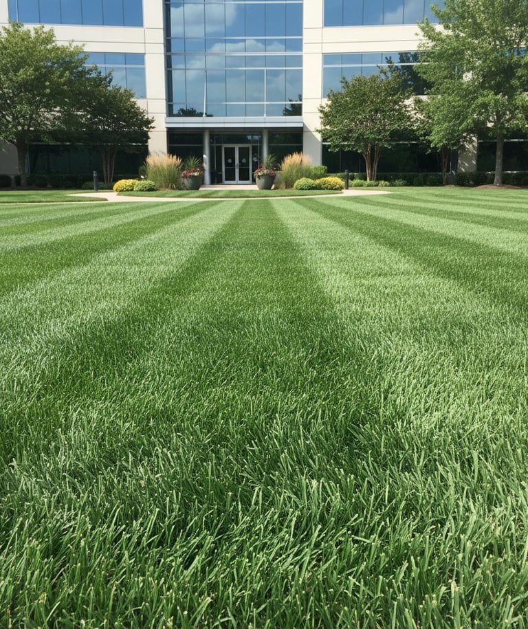 A clean commercial lawn