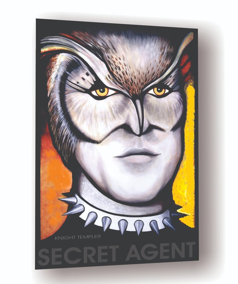 Secret Agent Knight Templar Awl Animal Spirit Male Face Portrait