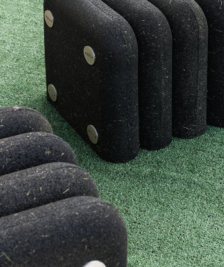 Public bench made from recycled tires, eco friendly furniture www.re-ti.io