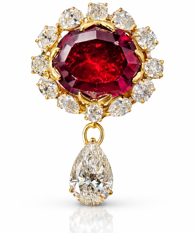 The Red Hope Cuprite Diamond Pendant
