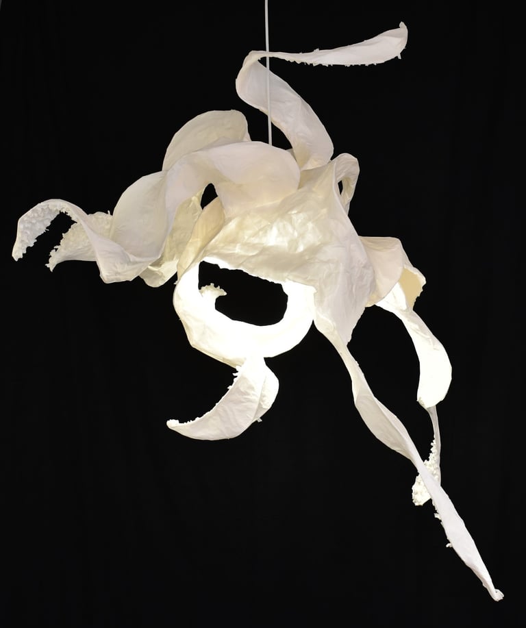 paper octopus Sète sculpture pendant light