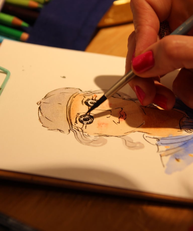 Live-zeichnen buchen Schnellportrait für Firmenveranstaltungen, Fashion und Beauty Events Firmenfeiern zur Kundenbindung