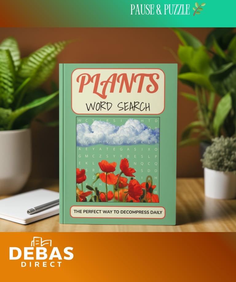 Plants Word Search puzzle book by Debas Direct.