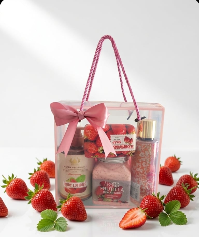 Set de cuidado personal con loción y guantes exfoliantes - Echa-multiservicio