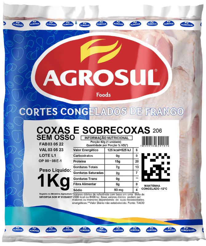 coxa sobrecoxa sem osso peso padrão