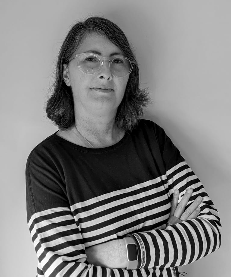 Black and white photo of Amanda Magnano