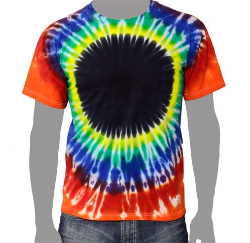 Black Rainbow Tie-dye T-shirt area to print