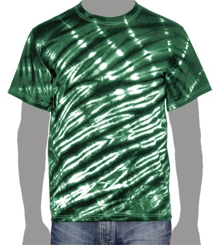 Forest Green Tie-dye T-shirt, Dark Green Tie-dye T-shirt