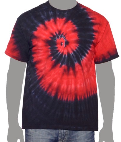 Black Red Custom Tie-dye T-shirt