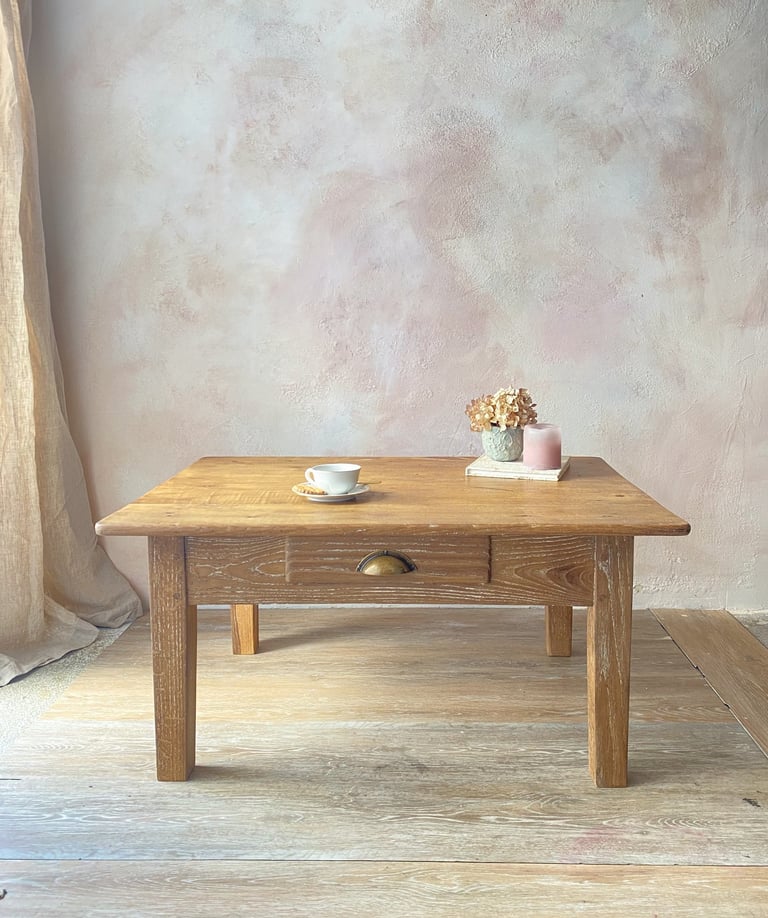 Table basse rénovée campagne rustique chic