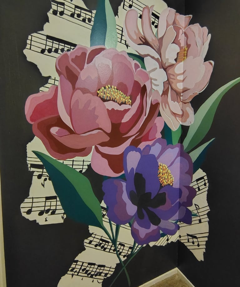 Floral Poppies mural, Orange County CA