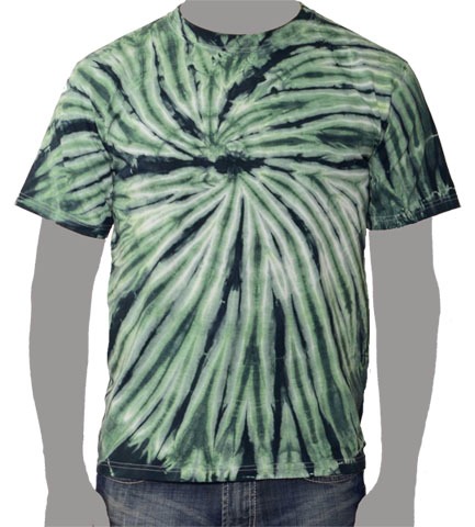Forest Green Tie-dye T-shirt, Dark Green Tie-dye T-shirt
