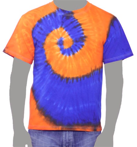 Royal Blue Orange Custom Tie-dye T-shirt